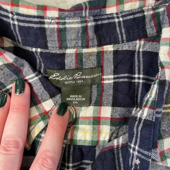 Eddie Bauer Plaid Flannel button down - size XXL - Picture 14 of 16